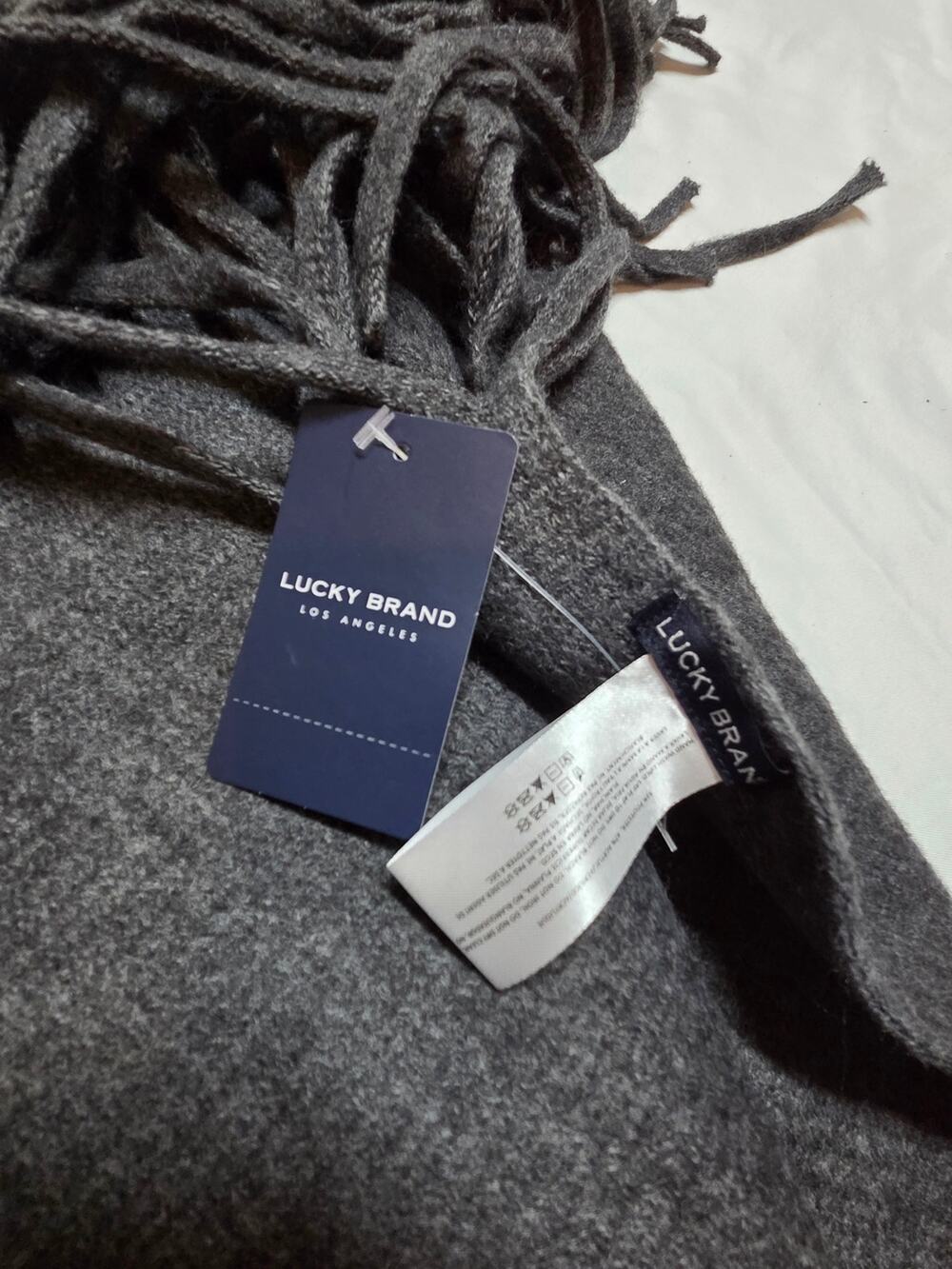 Lucky Brand Gray Fringe Scarf